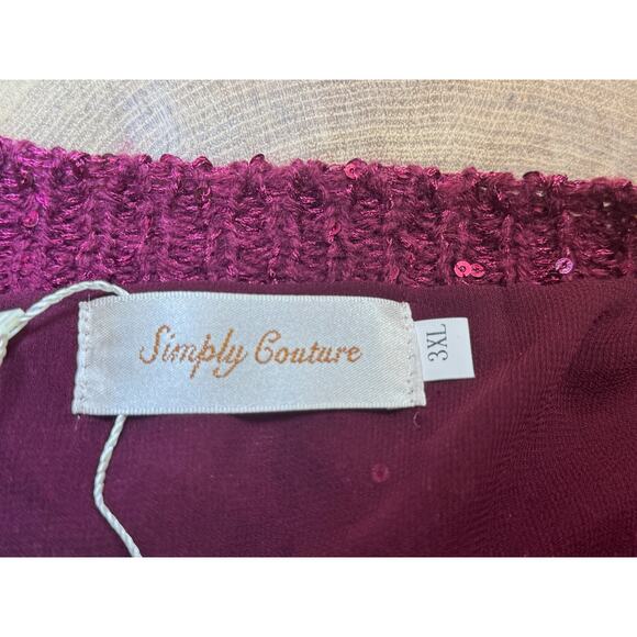 NEW Simply Couture Sequin Knit Sweater with Bow Back Detail - Size 3XL (NWT) - Picture 4 of 12